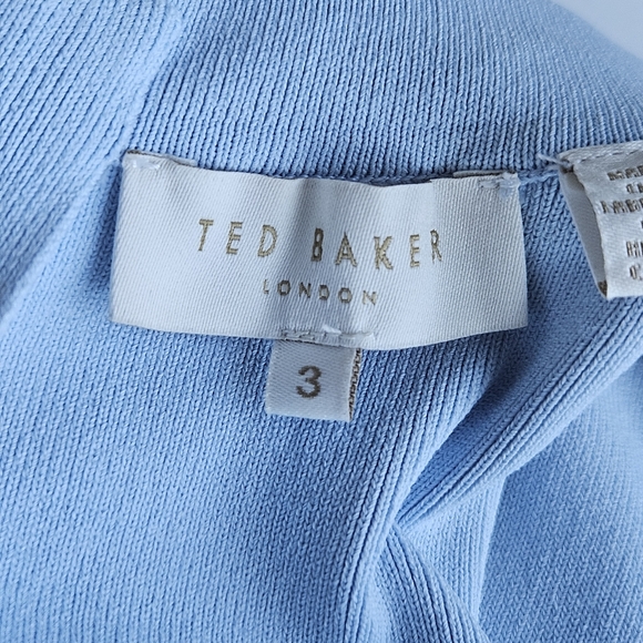 Ted Baker Baby Blue Scallop Trim Knit Skater Dress - Picture 12 of 15